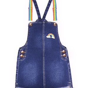 Blue Denim Rainbow Frayed Jumper